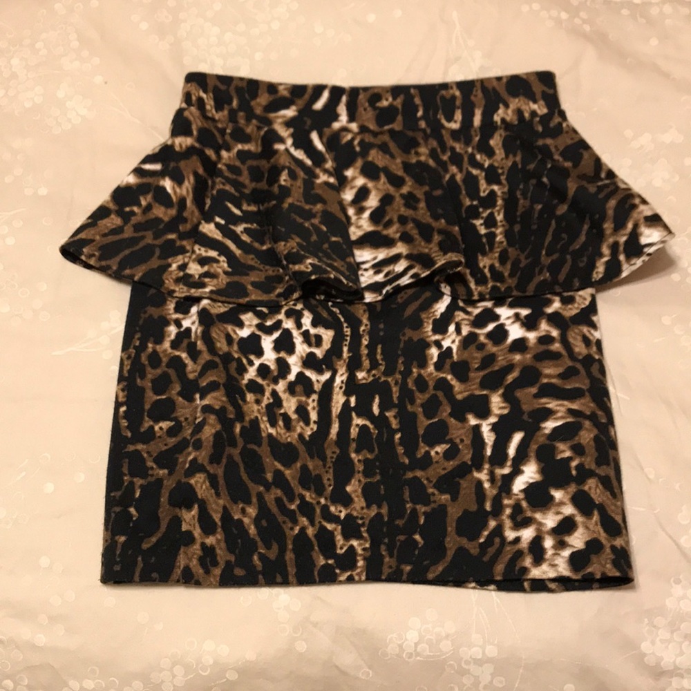 Peplum Leopard Skirt